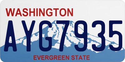 WA license plate AYG7935