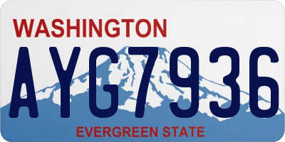 WA license plate AYG7936