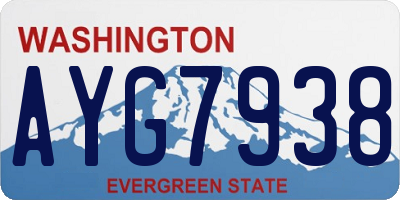 WA license plate AYG7938