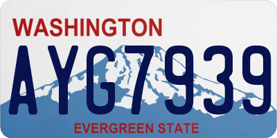 WA license plate AYG7939