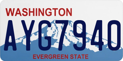 WA license plate AYG7940