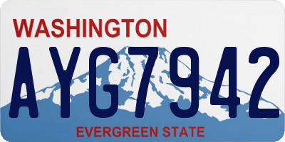 WA license plate AYG7942