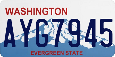 WA license plate AYG7945