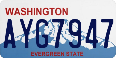 WA license plate AYG7947