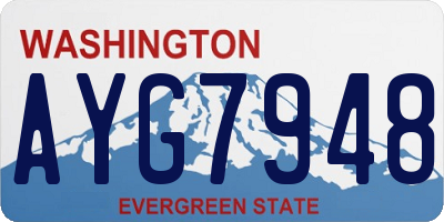 WA license plate AYG7948