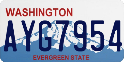 WA license plate AYG7954