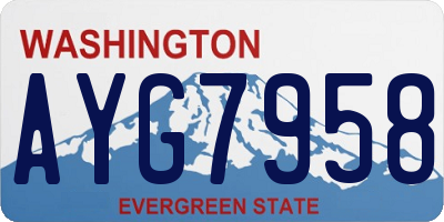WA license plate AYG7958