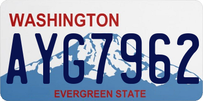 WA license plate AYG7962