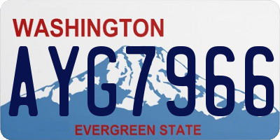 WA license plate AYG7966