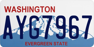 WA license plate AYG7967