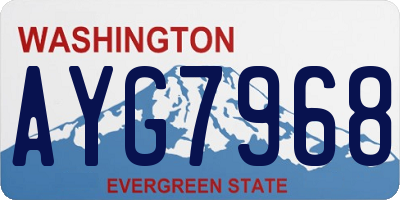 WA license plate AYG7968