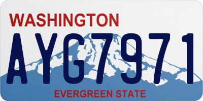 WA license plate AYG7971