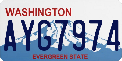 WA license plate AYG7974