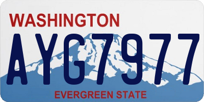 WA license plate AYG7977