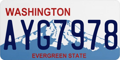 WA license plate AYG7978