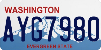 WA license plate AYG7980
