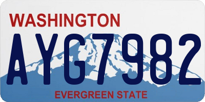 WA license plate AYG7982