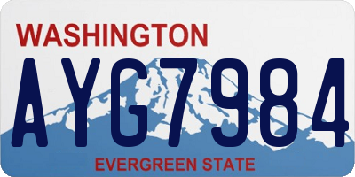 WA license plate AYG7984