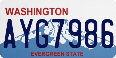 WA license plate AYG7986