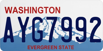 WA license plate AYG7992