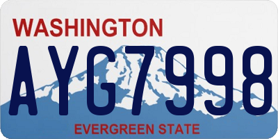 WA license plate AYG7998