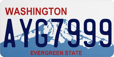 WA license plate AYG7999