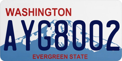 WA license plate AYG8002