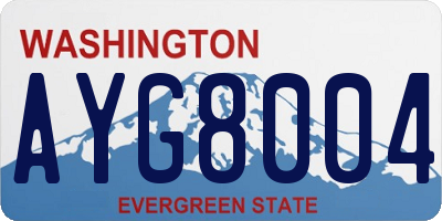 WA license plate AYG8004