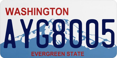 WA license plate AYG8005