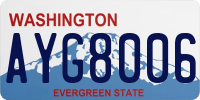 WA license plate AYG8006