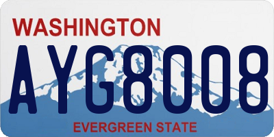 WA license plate AYG8008