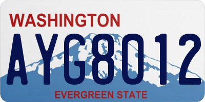 WA license plate AYG8012