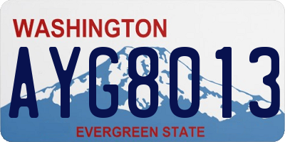 WA license plate AYG8013