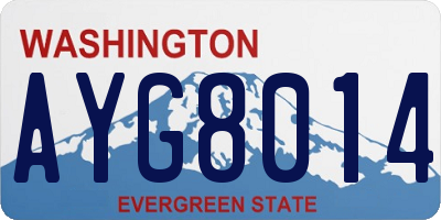WA license plate AYG8014