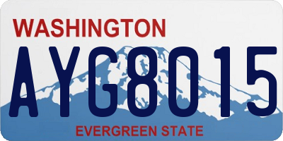 WA license plate AYG8015