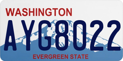 WA license plate AYG8022