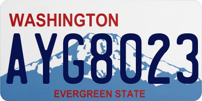 WA license plate AYG8023