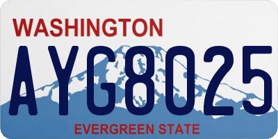 WA license plate AYG8025
