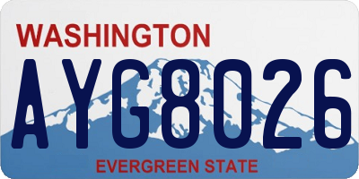 WA license plate AYG8026