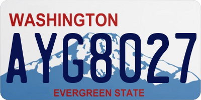 WA license plate AYG8027