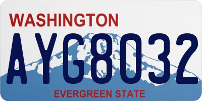 WA license plate AYG8032