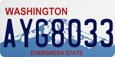WA license plate AYG8033