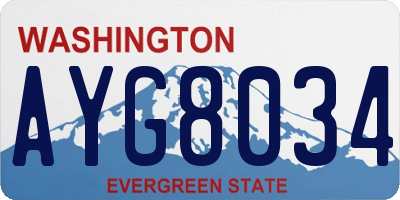 WA license plate AYG8034