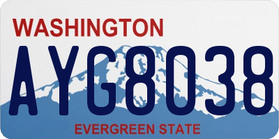 WA license plate AYG8038