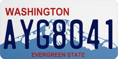 WA license plate AYG8041