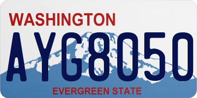 WA license plate AYG8050