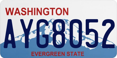 WA license plate AYG8052