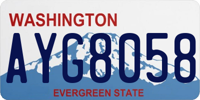 WA license plate AYG8058