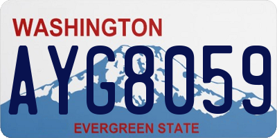 WA license plate AYG8059