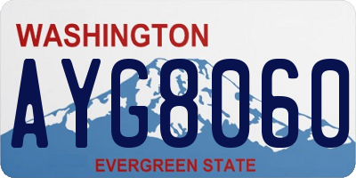 WA license plate AYG8060